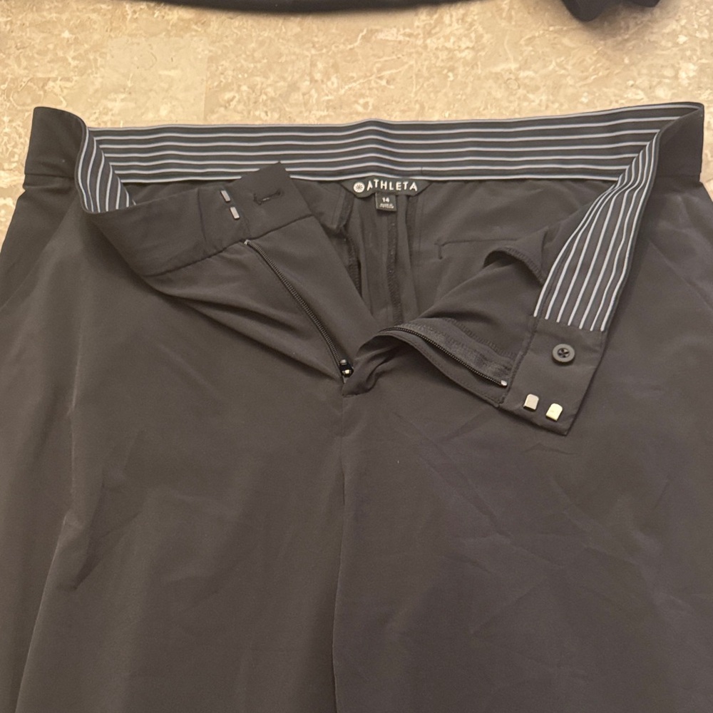 Athleta Black & Navy Cropped Trousers- Cropped with. Snaps( Two Pair)
